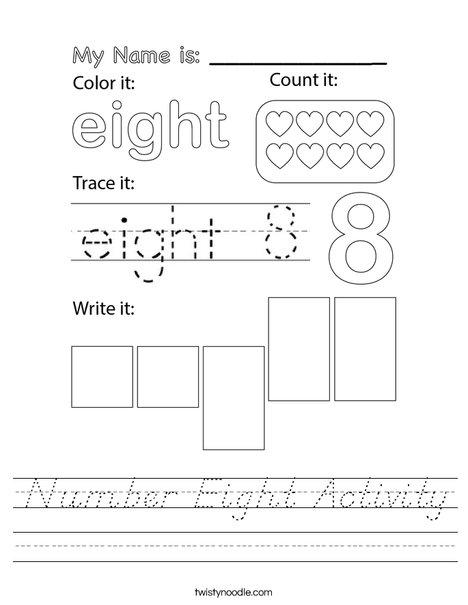 Number Eight Activity Worksheet