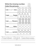 Number Eight Sentences Worksheet