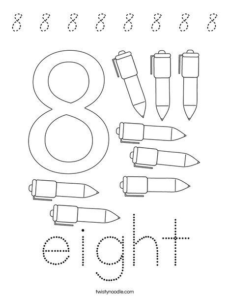 Number Eight Coloring Page