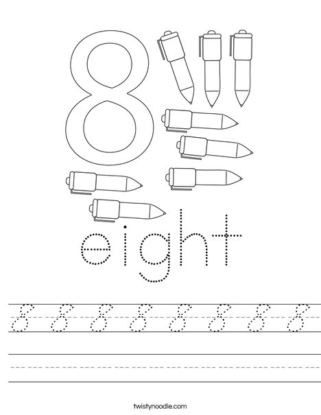 Number Eight Worksheet