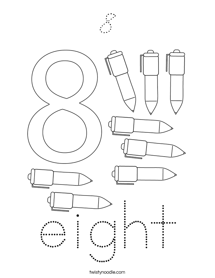 8 Coloring Page