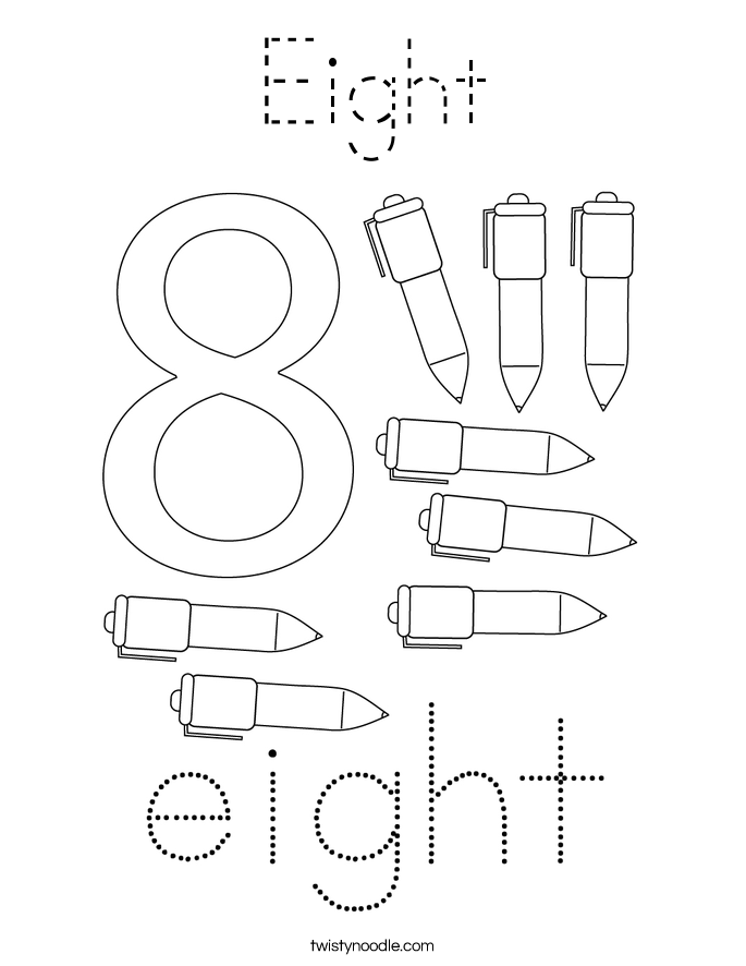 Eight Coloring Page