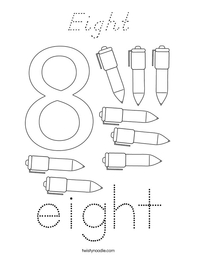 Eight Coloring Page