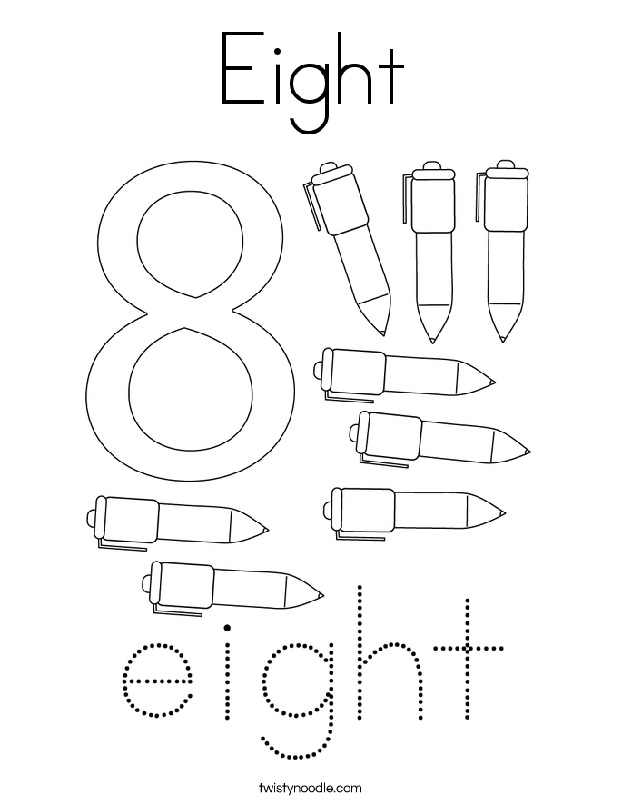 Eight Coloring Page