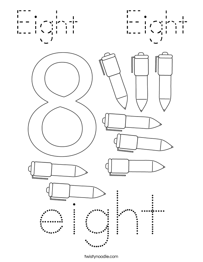 Eight   Eight Coloring Page
