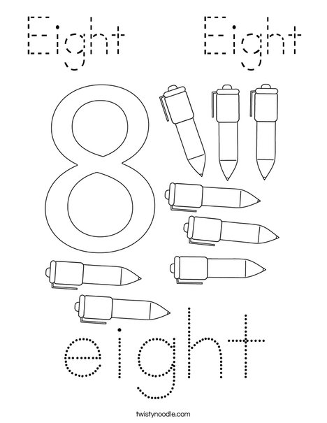 Number Eight Coloring Page