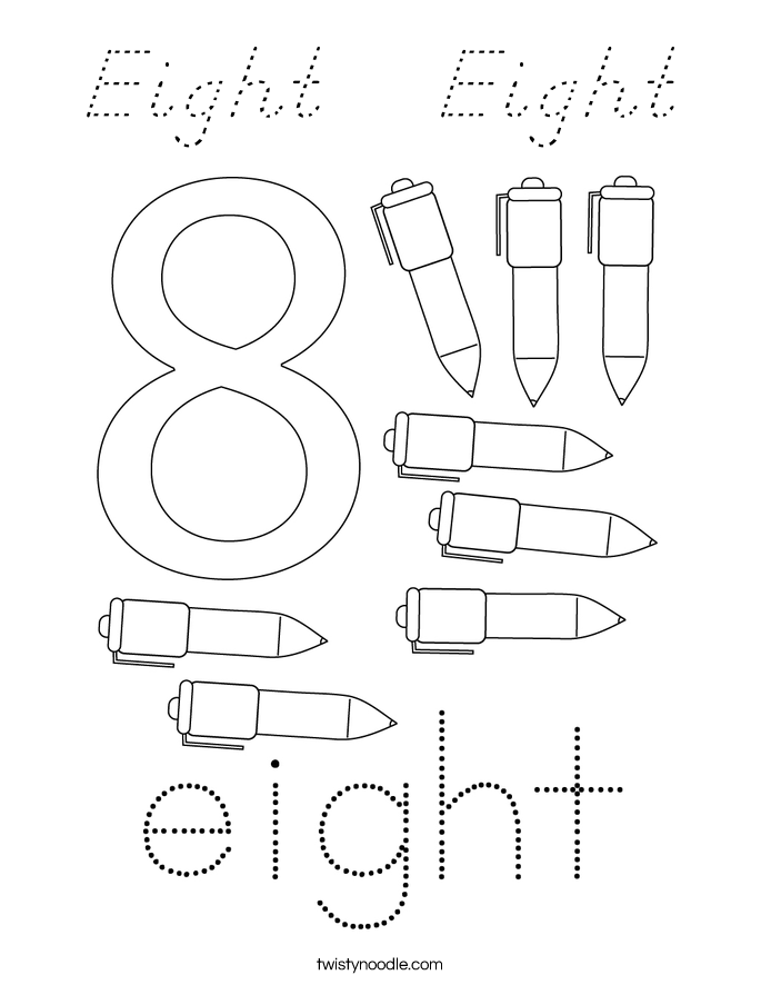 Eight   Eight Coloring Page