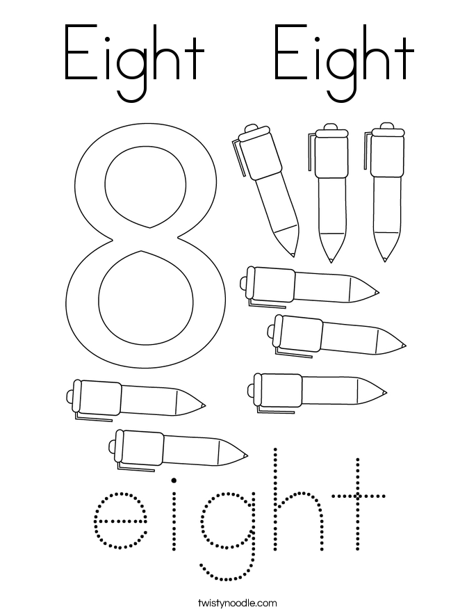 Eight   Eight Coloring Page