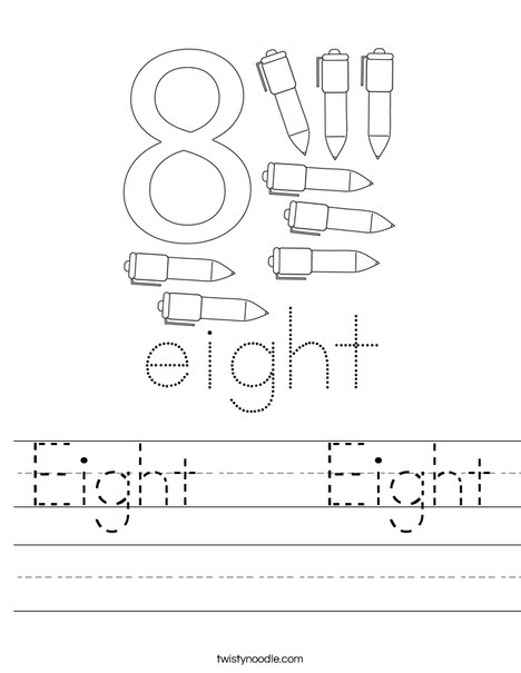 Number Eight Worksheet