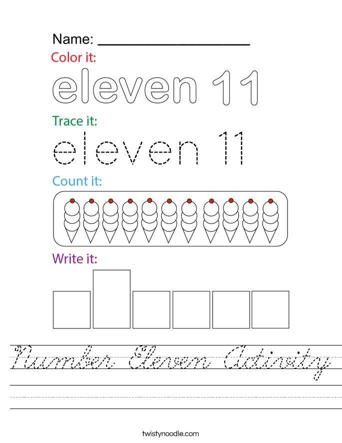 Number Eleven Activity Worksheet