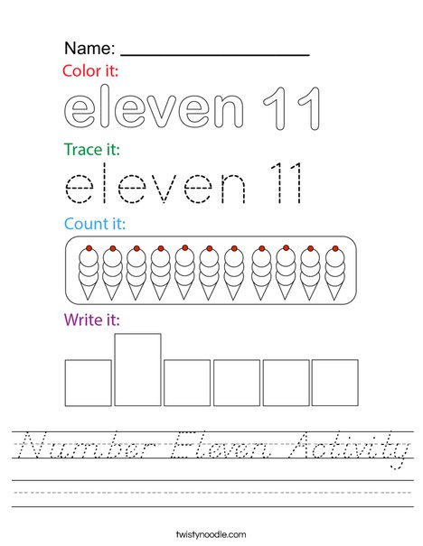 Number Eleven Activity Worksheet