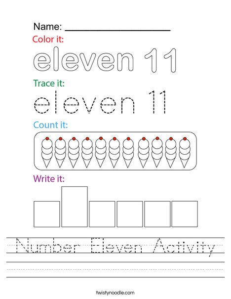 Number Eleven Activity Worksheet