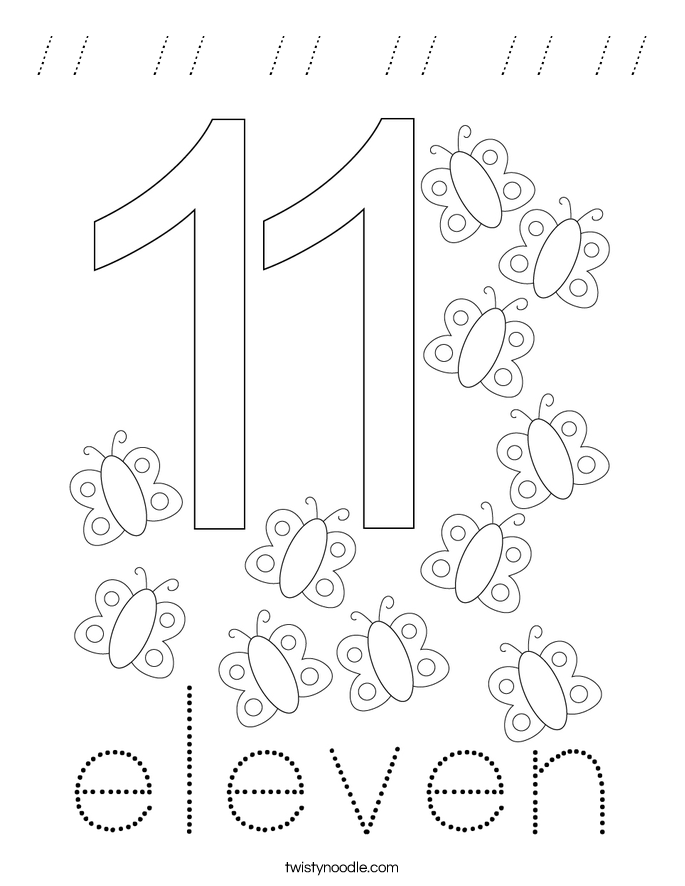 11  11  11  11  11 11 Coloring Page