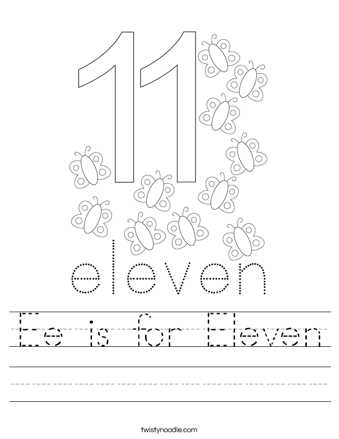Ee is for Eleven Worksheet