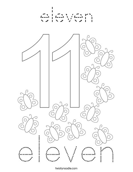 Number Eleven Coloring Page