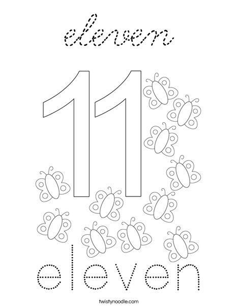 Number Eleven Coloring Page