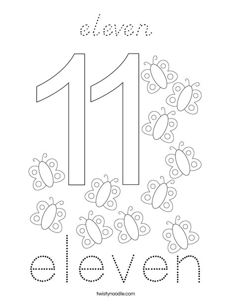 Number Eleven Coloring Page
