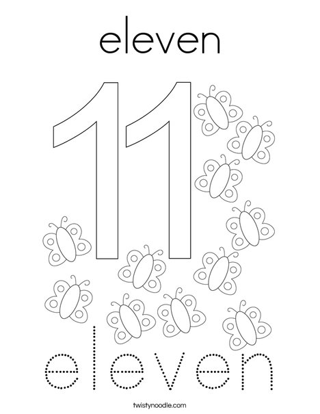 Number Eleven Coloring Page