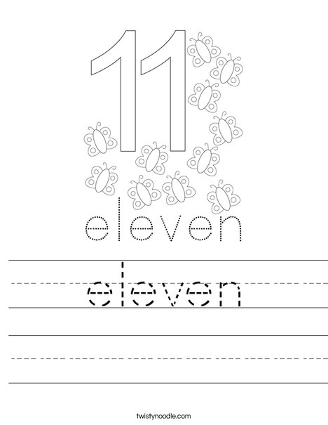 Number Eleven Worksheet