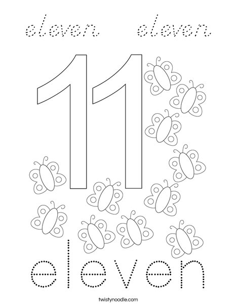 Number Eleven Coloring Page