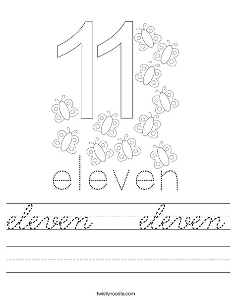 Number Eleven Worksheet