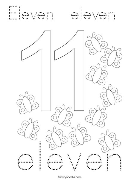 Number Eleven Coloring Page