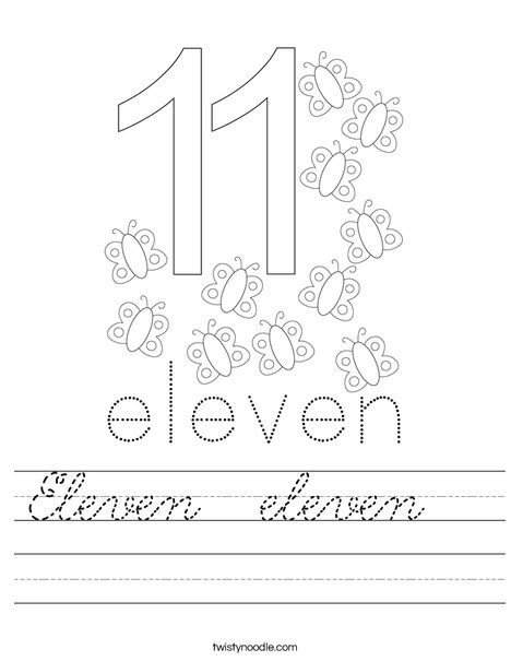 Number Eleven Worksheet