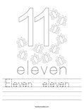 Eleven  eleven   Worksheet