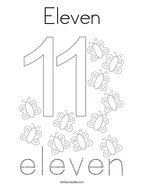 number 11 coloring pages twisty noodle