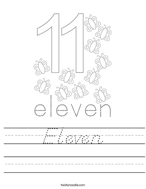 eleven worksheet dnealian twisty noodle