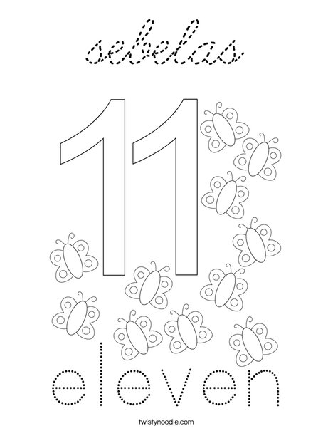 Number Eleven Coloring Page