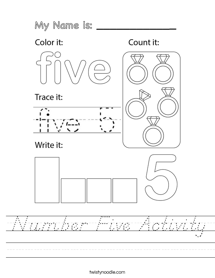 Number Five Activity Worksheet