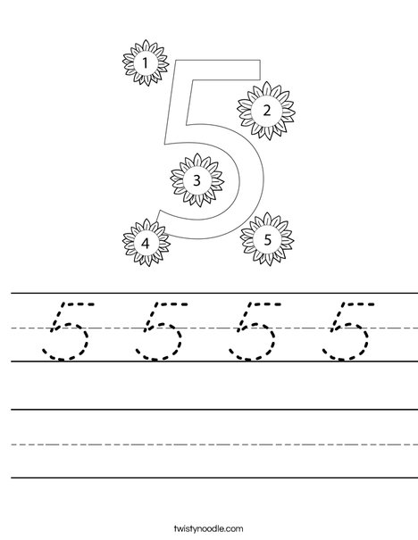 Number Five Worksheet