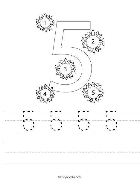 Number Five Worksheet