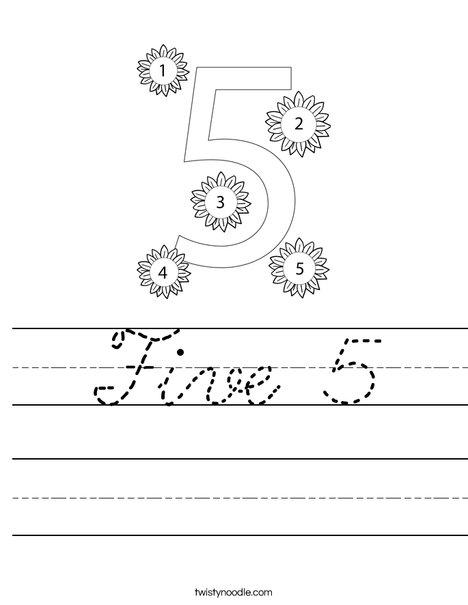 Number Five Worksheet