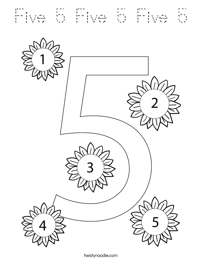 Five 5 Five 5 Five 5 Coloring Page