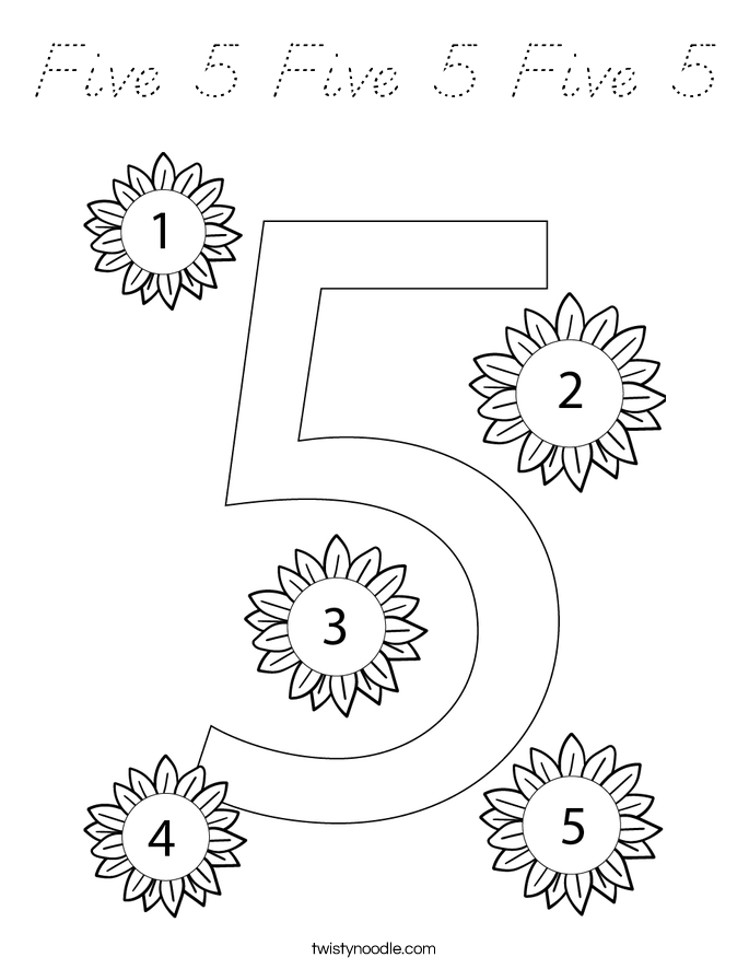 Five 5 Five 5 Five 5 Coloring Page
