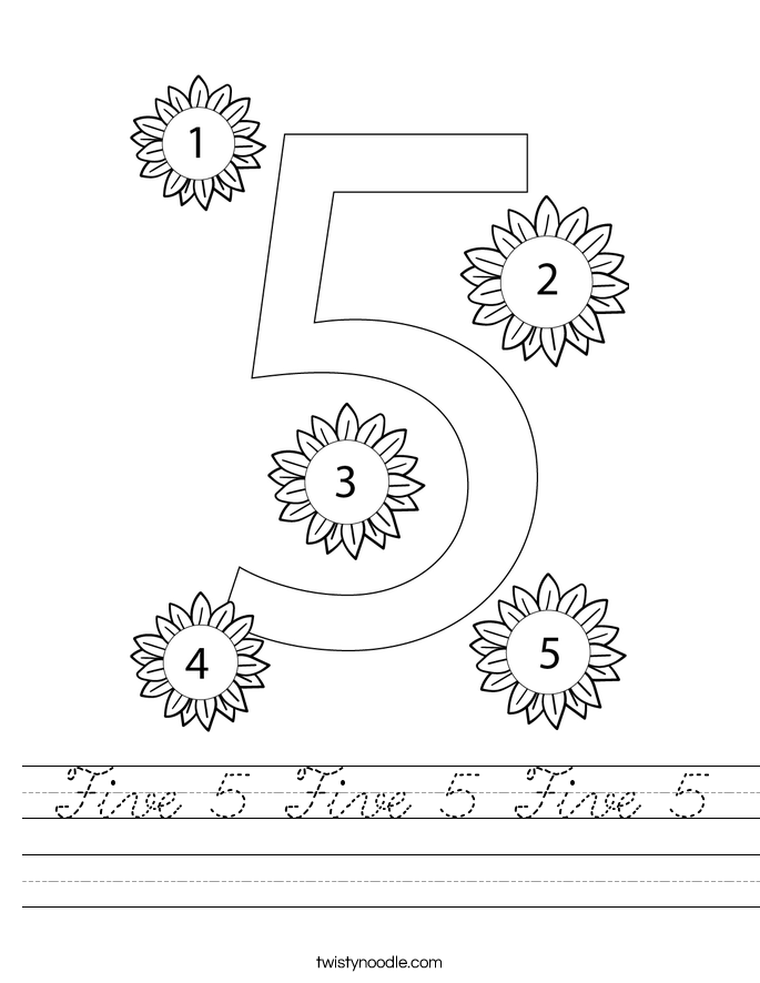 Five 5 Five 5 Five 5 Worksheet