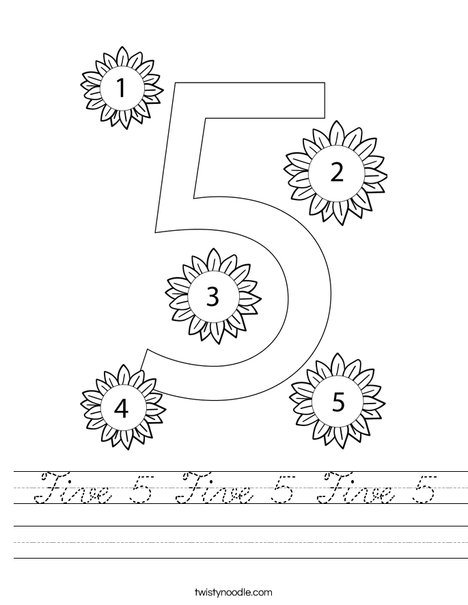 Number Five Worksheet