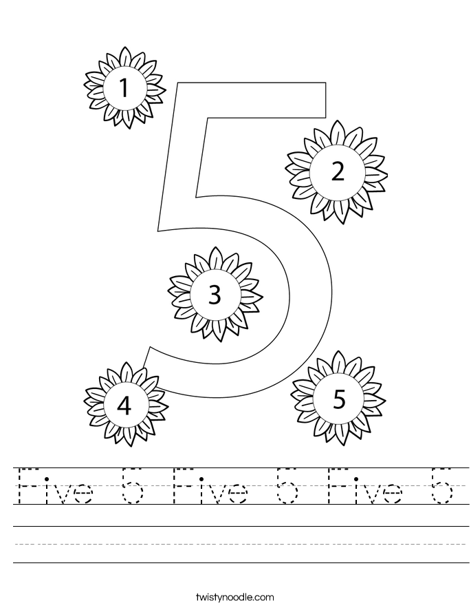 Five 5 Five 5 Five 5 Worksheet