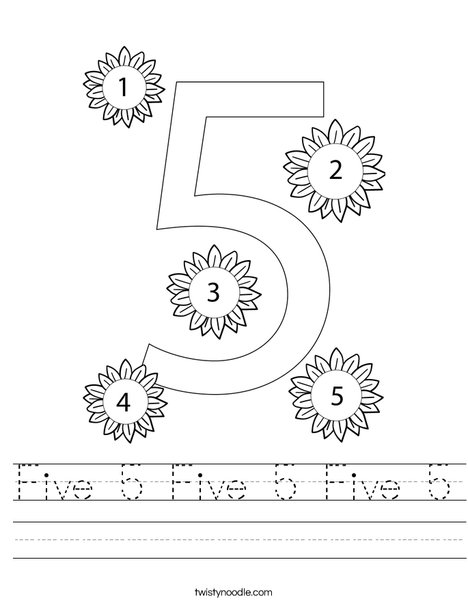 Number Five Worksheet