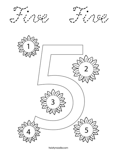 Number Five Coloring Page
