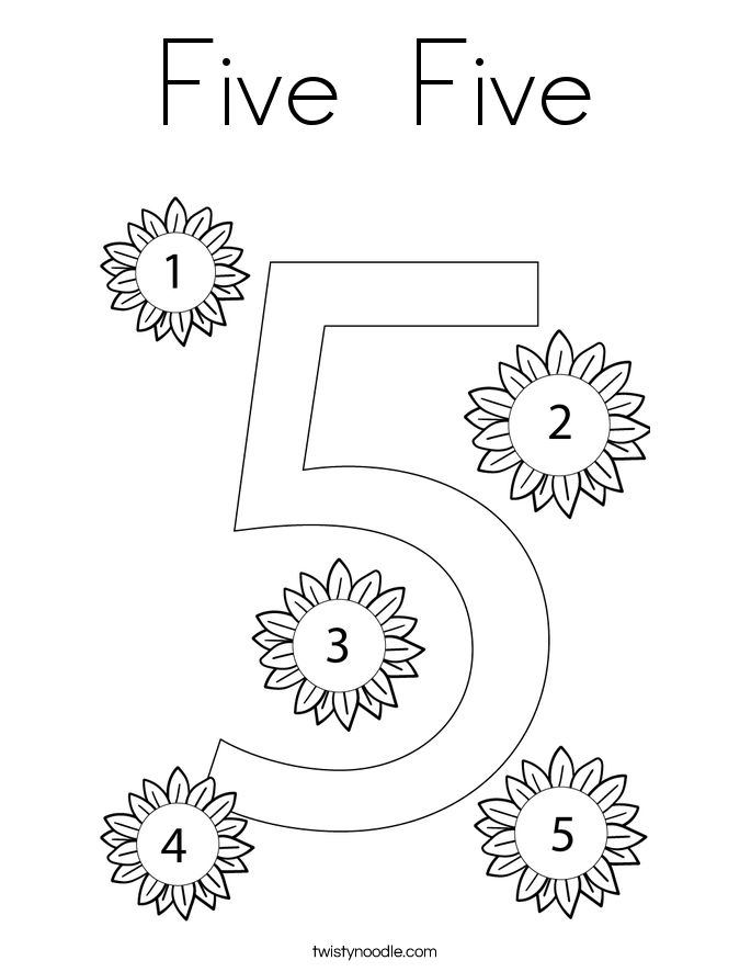 Five  Five Coloring Page