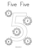 Five  Five Coloring Page