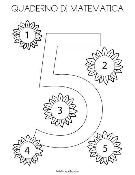 Number Five Coloring Page