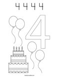 4 4 4 4 Coloring Page