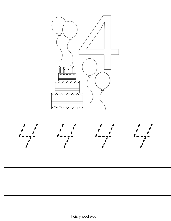 4 4 4 4 Worksheet