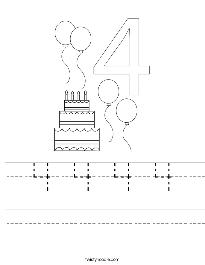 4 4 4 4 Worksheet