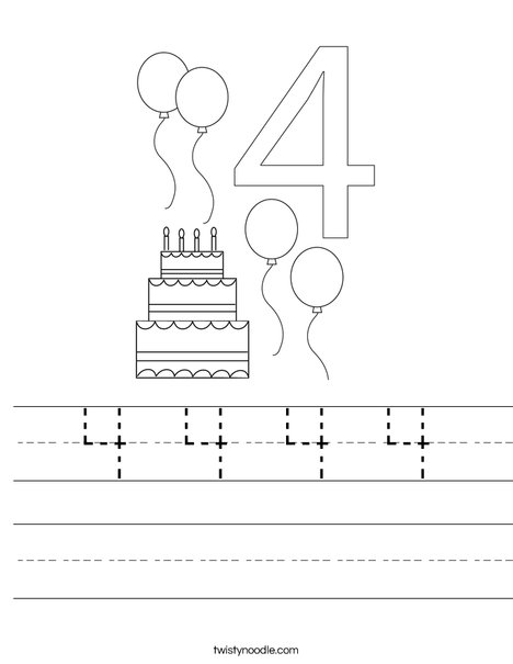 Number Four Worksheet