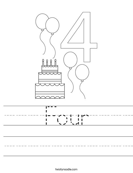 Number Four Worksheet